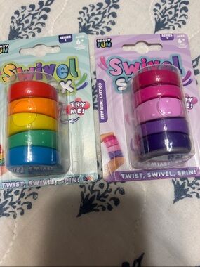 Swivel Stacks Kids Fidget Toy - Multicolor & Pink Sets